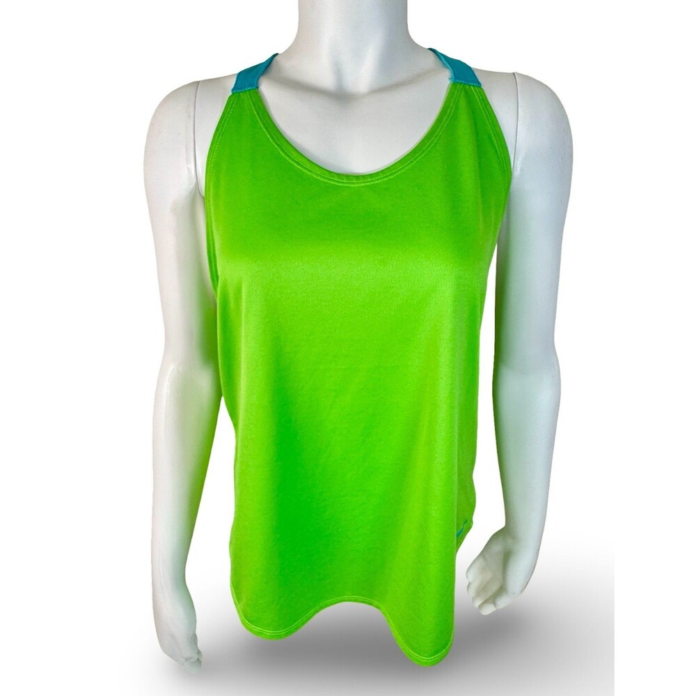 Nike Dri Fit Athletic Tank Top Lime Green Womens Yoga Running Just Do It Size M
